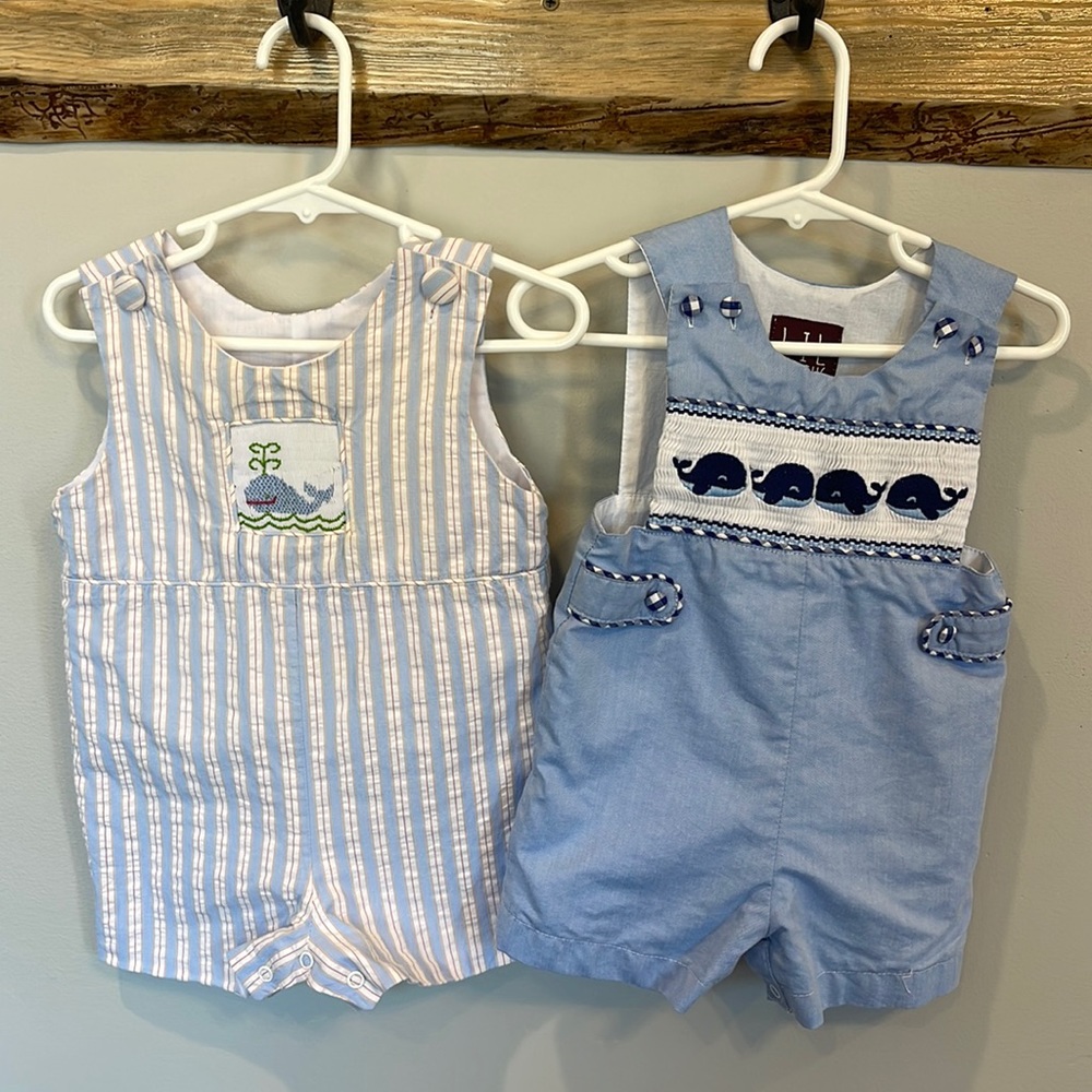 Baby boy, smocked whale Jon Jon lot 6 months